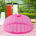 thumbnail image 3 of Cubiertas de malla para alimentos, a prueba de moscas e insectos, perfectas para divertirse al aire libre, color rosa Proteja sus delicias de picnic, 3 of 6