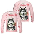 thumbnail image 3 of Happy Valentine's Day Alaskan Malamute holding flowers All Over Print 3D Sweatshirt Unisex Merch Alaska Mal Dog Lovers Gifts - 3005, 3 of 6