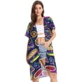 thumbnail image 2 of Hamburger Sandwich Fruit Women Swimsuit Cover up V Neck Beach Dress Short Sleeve Vacation Outfits Swimwear, 2 of 7