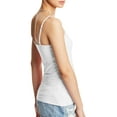 thumbnail image 3 of Hanes Womens Stretch Cotton Cami with Built-In Shelf Bra, XL, White, 3 of 3
