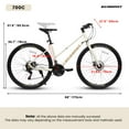 thumbnail image 7 of imerelez White Road bikes 700c Wheels for for men : 21 Speed Hybrid Bike Dual Disc Brake Bicycles For adults 250 lbs for Campus Cruiser,Commuter, 7 of 7