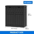 thumbnail image 4 of Dextrus 76 Gal Resin Outdoor Garbage Bin, Dual Can Design, Tiered Lid & Drip Tray, Black, 4 of 10