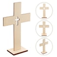 thumbnail image 4 of Toyandona 20pcs Wooden Cross Ornament Wood Wall Decor Khaki Home Owners, 4 of 8