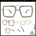thumbnail image 3 of Rhinestone Jewel Rectangle Metal Rim Chic Blue Light Filtering Computer Eyeglasses Rose Gold Amber Stone, 3 of 8