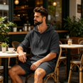 thumbnail image 6 of Men's Linen Hoodies Elbow Length Sleeve Pullover Hooded Shirts Summer Causal Beach Vacation Hoodies, 2XL, 6 of 7