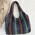 thumbnail image 4 of Bolso de hombro de lona para mujer – Color Block Western Bohemi Vintage Weave, bolso casual de gran capacidad para uso diario, 4 of 6