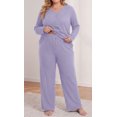 thumbnail image 3 of Daystry Womens Plus Size Pajama Sets 2 Piece Fall Winter Button Down Long Sleeve Pants with Pockets for Lounge Sleepwear, 3 of 8