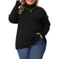 thumbnail image 1 of Suéter de mujer de talla grande Agnes Orinda, suéter holgado de cuello alto, de manga larga, casual, pulóver de punto, talla 2X, negro, 1 of 5