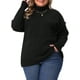 thumbnail image 1 of Suéter de mujer de talla grande Agnes Orinda, suelto, con cuello alto, de manga larga, casual, pulóver de punto, talla 3X, negro, 1 of 5