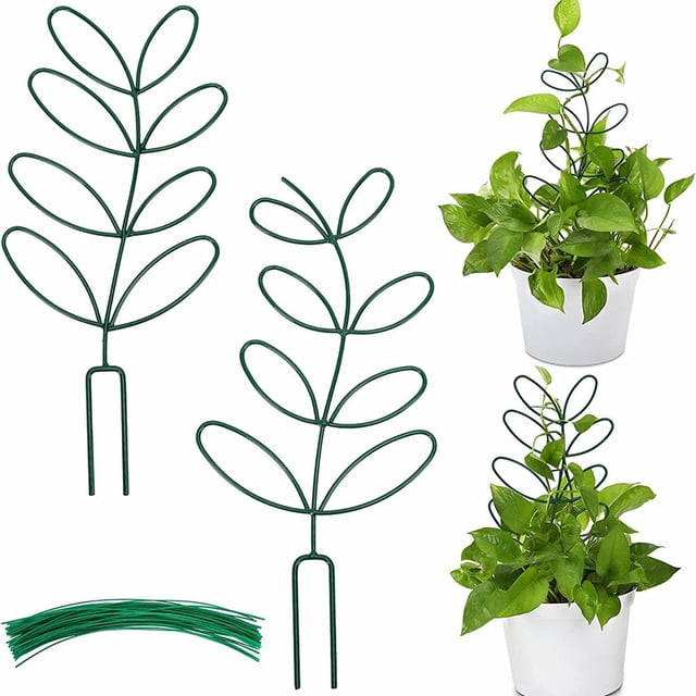 2Pcs Plant Trellis For Climbing Plants Stake Climbing Trellis Flower Pot Support Green