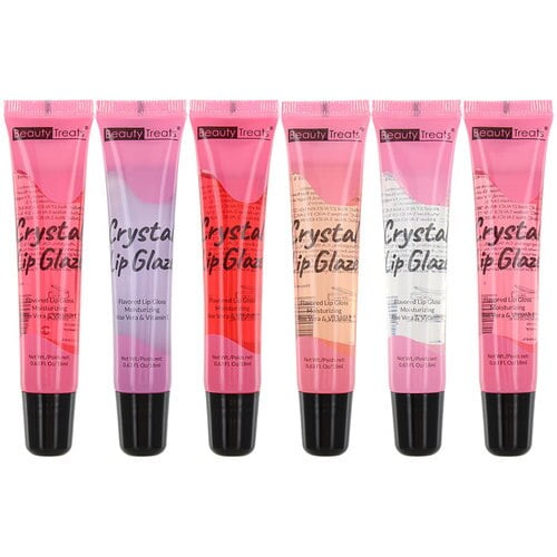 Beauty Treats Crystal Lip Glaze Flavored Lip Gloss Pack of 6