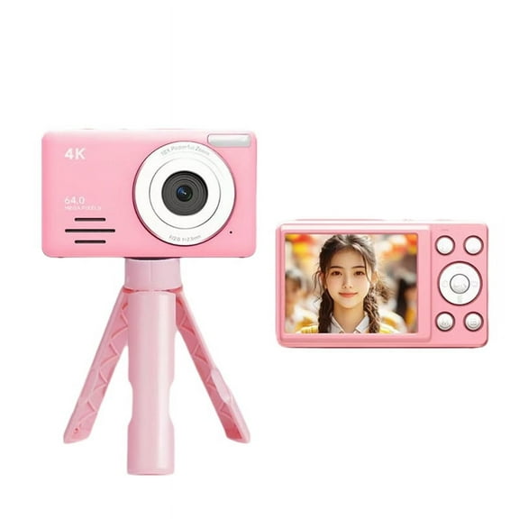 4K Digital Camera 2.88 Inch HD Display 18x Video Recorder Camera LED Fill Light 800mAh Battery Vlogging Camera Pink