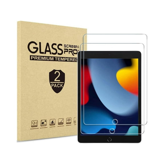 [2 Pack] Tempered Screen Protector Compatible with iPad 10.2 Inch 9th Generation/8th Generation/7th Generation 2021/2020/2019, Face ID & Apple Pencil & Case Compatible