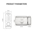 thumbnail image 3 of Cerradura de puerta inteligente, huella dactilar y pantalla táctil sin llave, Bluetooth seguro, fácil instalación, cerradura de puerta digital, ideal para el hogar, el apartamento, el hotel y la, 3 of 7
