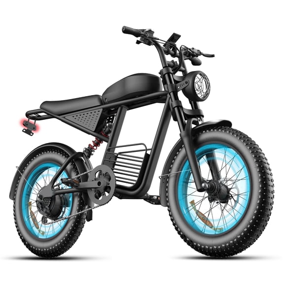 Kvaileqx Electric Bike for Adults, 750W Peak 1500W E-Mountain Bike, 35MPH, 40-60 Miles Range, 48V 20AH, 20" Fat Tire off-road Ebike, UL2849