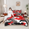 thumbnail image 4 of Castle Fairy Red Gamer Queen Comforter Set for Teenagers,Stripes Bedding Comforter Set, 4 of 8