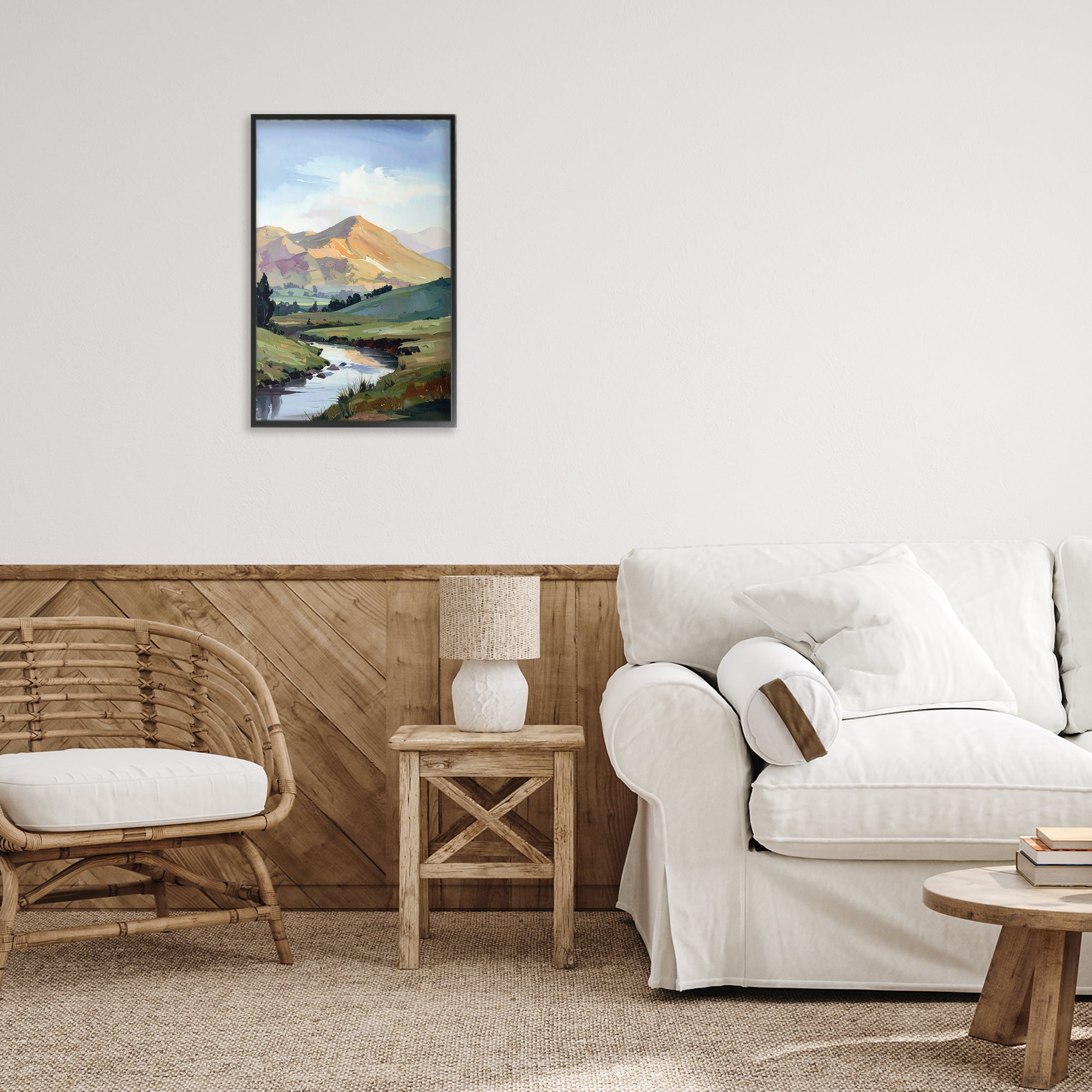 Stupell Industries Across The Valley Black Framed Giclee Art, design by Alonza Saunders