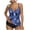 Blue, variant on Sakmal Two Piece Sets Bathing Suit Ethnic Blue Tankinis Plus Size Bathing Suits Padded Full Coverage Swimsuit Sets