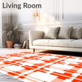 thumbnail image 2 of ODIKA 4'x6' Machine Washable Non-Slip Area Rug, Contemporary Gingham Revival with Alternating Layout High Traffic Rug, Orange, 476386, 2 of 7