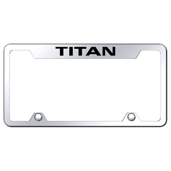 Nissan Titan Logo Stainless Steel Truck Cut-Out License Plate Frame (Chrome)