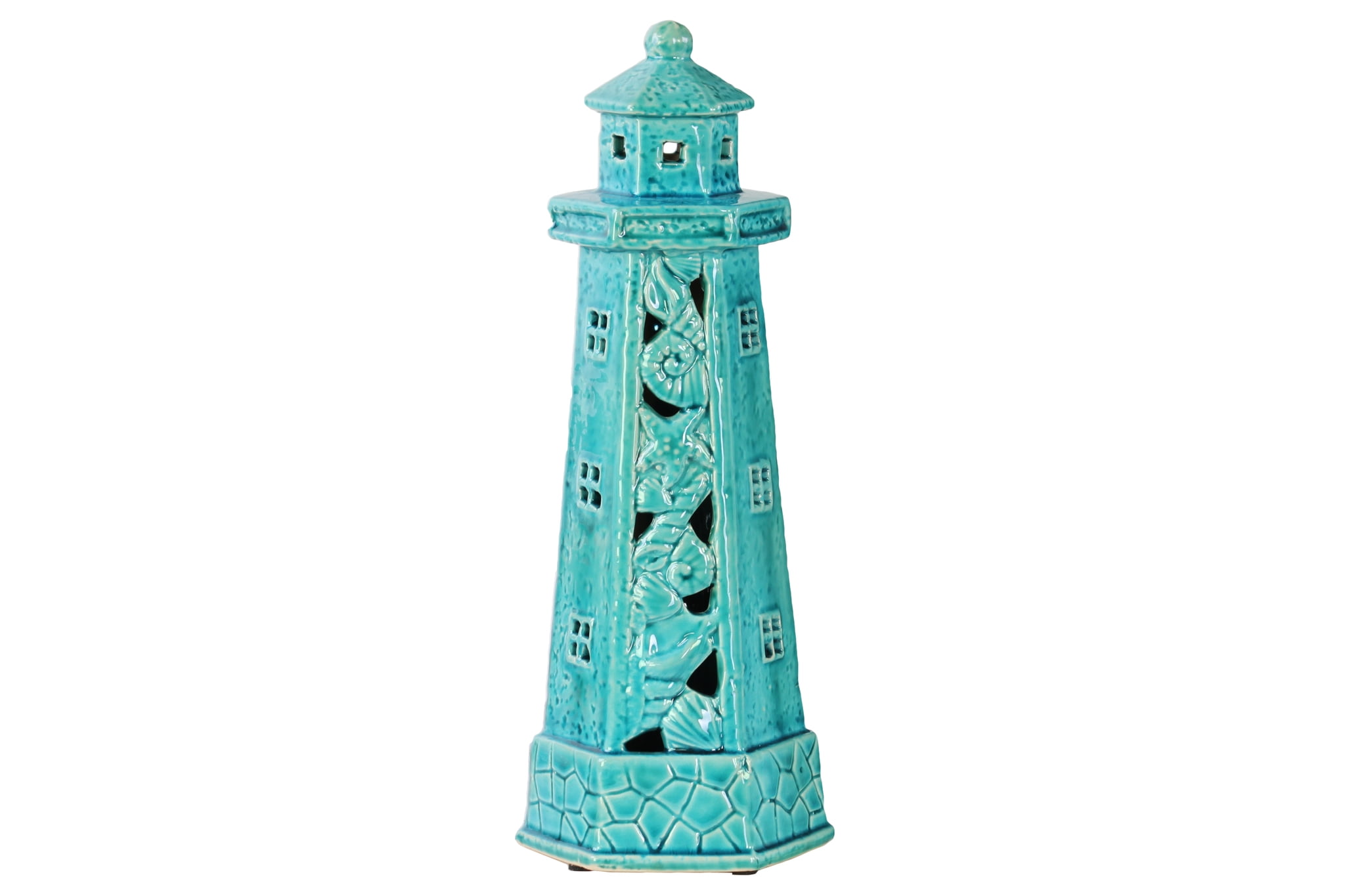 Urban Trends Collection Ceramic Lighthouse Figurine Gloss Finish