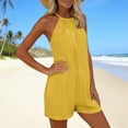 thumbnail image 4 of Utoimkio Women's Casual Halter Romper,Loose Fit Sleeveless Playsuit with Side Pockets, 4 of 9
