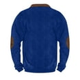 thumbnail image 3 of Men Winter Christmas Sweater Long Sleeve Pullover Quarter Zip A-Blue L 9, 3 of 4