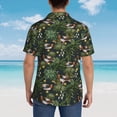 thumbnail image 4 of Logiee Mallard Ducks And Water Print Mens Hawaiian Shirts,Loose-Fit Short Sleeve Button Down Tropical Aloha Beach Shirt,Summer Vacation Wedding Tops,Small, 4 of 7