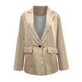 thumbnail image 4 of Lilgiuy Women Casual Long Sleeve Solid Turndown Collar Buttons Coat(Beige,6) Winter Clothes for 2022, 4 of 5