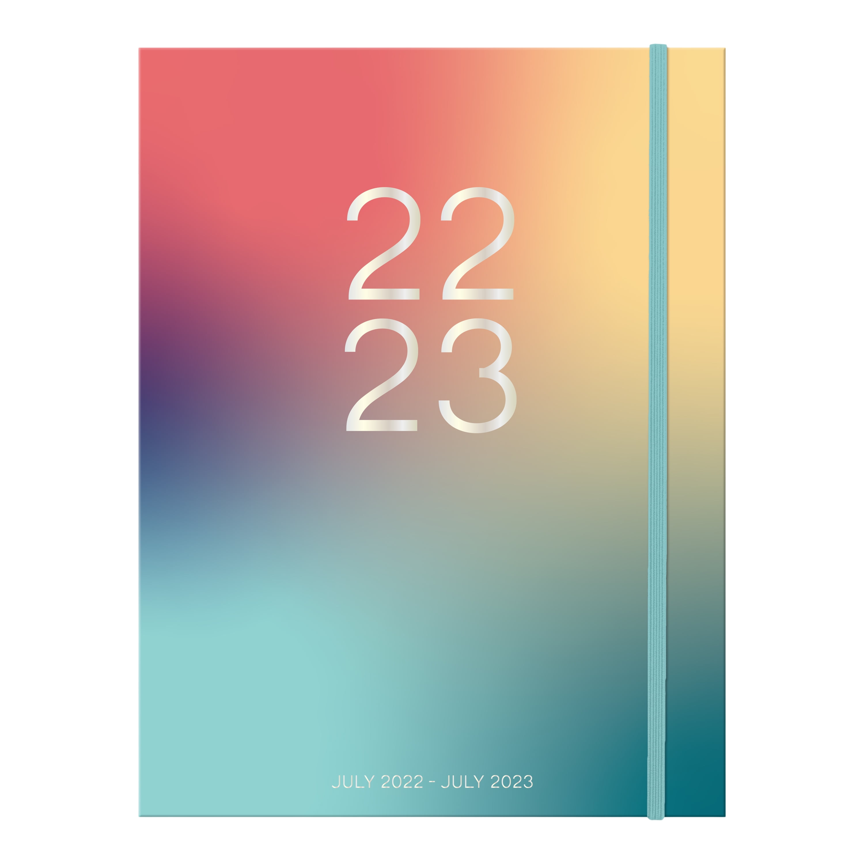 Think Ink Flexible Monthly/Weekly Planner, 7.25 X 9.5, Ombre Rainbow, July 2022 - July 2023