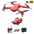 thumbnail image 2 of 4K Cámara dual 2.4GHz RC Drone Modo de retención de altitud Cuadricóptero con 2 baterías (Rojo) Likrtyny Para estrenar, 2 of 9