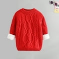 thumbnail image 2 of Scyoekwg Newborn Infants Toddler Baby Boys Girls Warm Sweaters Winter Fleece Thickened Sweaters Casual Round Neck Long Sleeve Solid Color Sweaters Pullover (Red,18 Months), 2 of 6