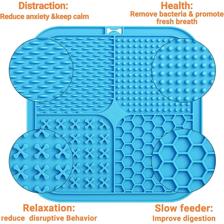 ChezMax Dog Lick Mat Snuffle Treat Mat, Silicone Slow Feeder Bowl for Dogs  Cats, Interactive Feed Game Pet Puzzle Toy Foraging Licking Pad with  Suction Cups, Boredom Anxiety Relief(Blue+Spatula+Brush) - Yahoo Shopping
