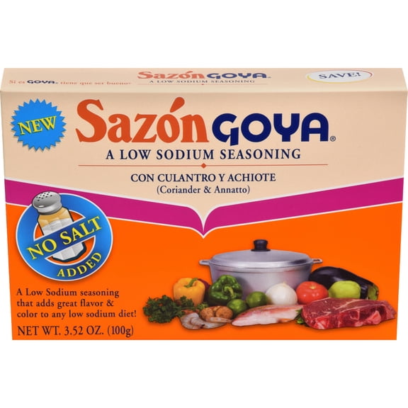Goya Sazon with Coriander & Annatto, Low Sodium, 3.52 oz