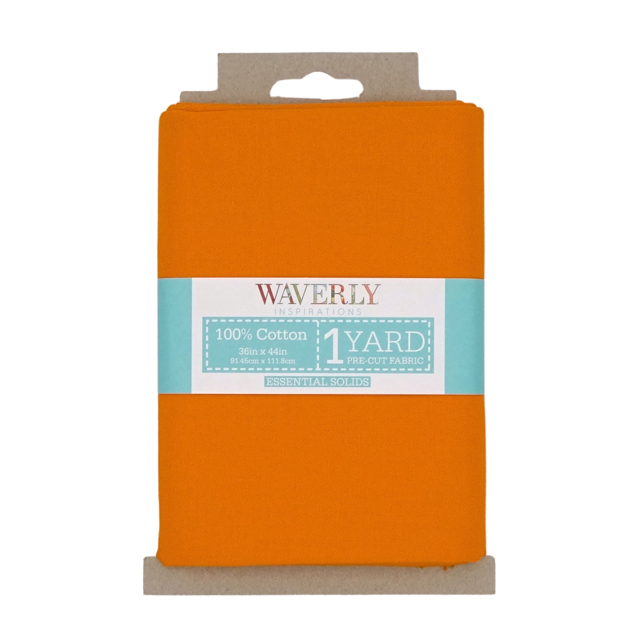 Waverly Inspirations 1 Yard Cut 100% Cotton Solid Fabric, Orange, 44" Wide for Quilting & Sewing