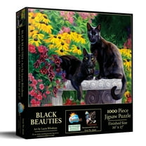SUNSOUT INC - Black Beauties - 1000 pc Jigsaw Puzzle by Artist: Lucie Bilodeau - Finished Size 18" x 24" - MPN# 59140