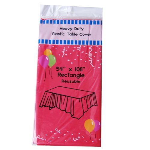(12pack) Heavy Duty Plastic Table Covers Tablecloth (Reusable