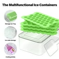 thumbnail image 3 of Mini Ice Cube Tray with Lid and Bin: TINANA Hexagonal Small Ice Trays for Freezer - Easy Release Honeycomb Nugget Ice Tray with Lid - Bright Green, 3 of 7