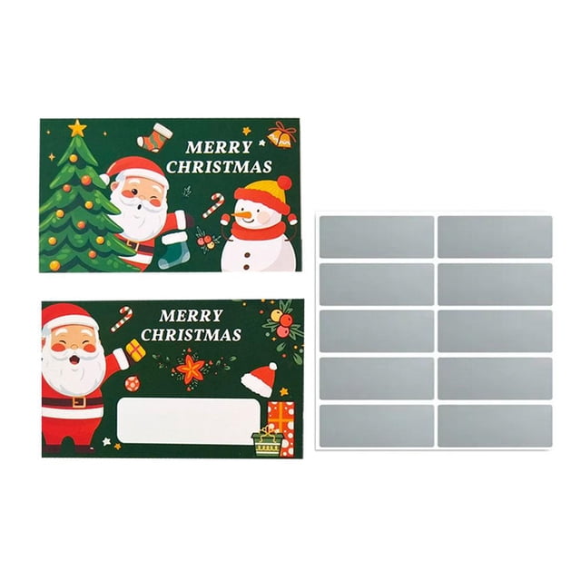 10pcs Christmas Scratch Tickets Fun Love Surprise Scratch Card Off