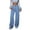 Sky Blue, variant on Straight Leg Jeans for Women Mid Waist Casual Baggy Drawstring Adjustable Denim Jeans Vintage Boyfriend Streetwear