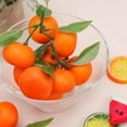 thumbnail image 3 of Lifelike Fake Orange Decoration Artificial Realistic Bunch Tangerine with Leaves Model Simulation Citrus Fruit Birthday Prop 3 Clusters, 3 of 3