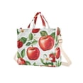 thumbnail image 7 of FORMRS Womens Corduroy Tote Bag Crossbody Shoulder Handbag with Pocket, Apple Pattern, 7 of 7