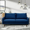 thumbnail image 6 of Hybition Velvet Sofa Modern Couch with Wooden Legs for Living Room - Space Blue, 6 of 10