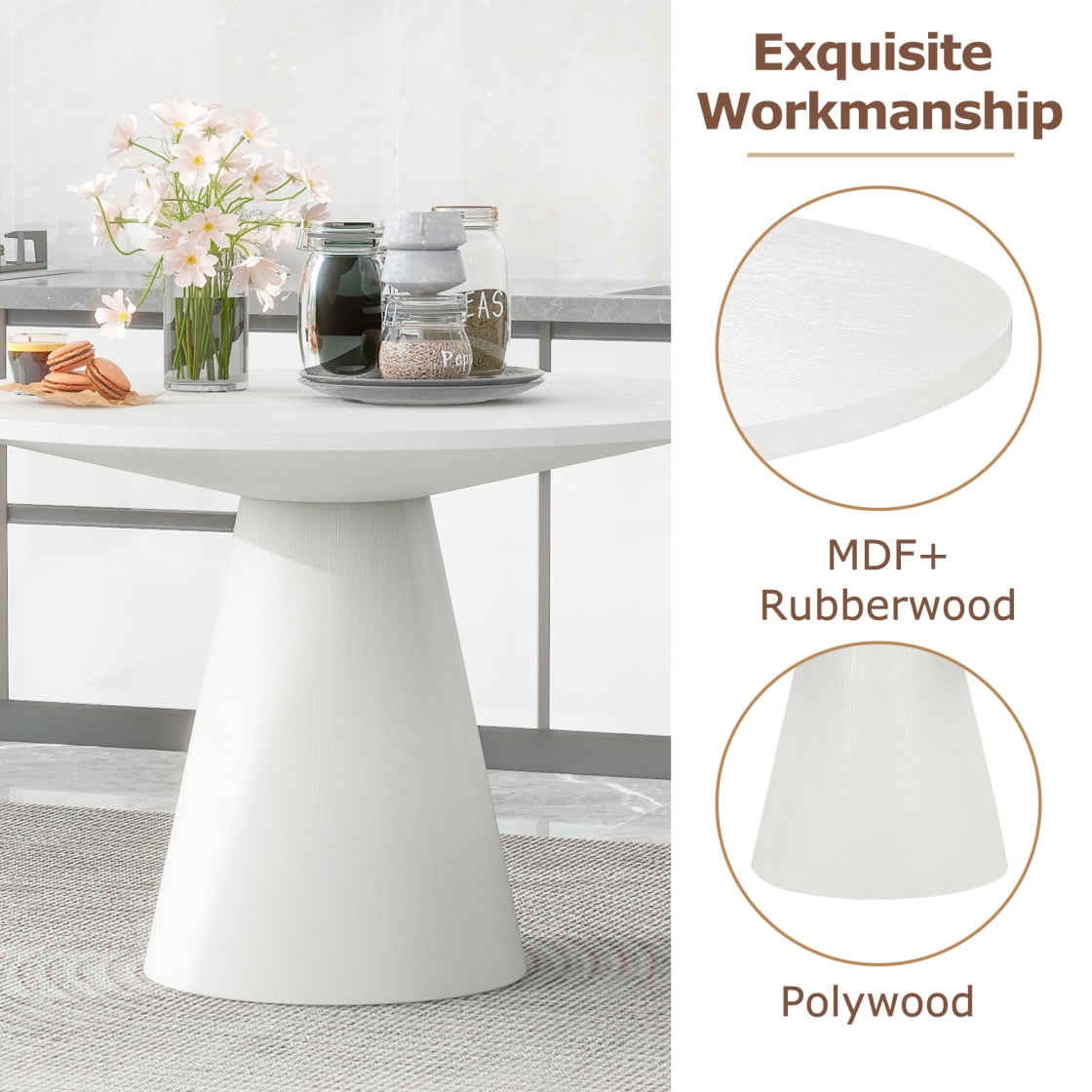 White lacquer round dining table deals