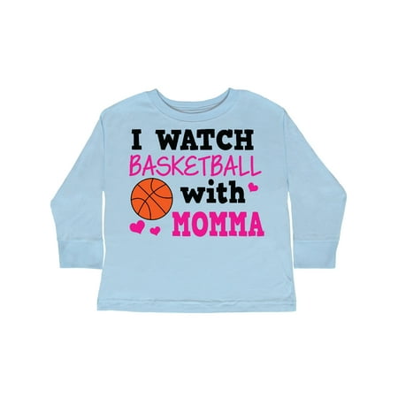 

Inktastic I Watch Basketball with Momma Gift Toddler Toddler Girl Long Sleeve T-Shirt