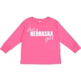 thumbnail image 3 of Inktastic Just a Nebraska Girl Born and Raised Girls Long Sleeve Toddler T-Shirt, 3 of 5