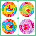 thumbnail image 2 of 2PCS Wooden Clock Toy Cartoon Wooden Clock Learning Toy Funny Wooden Clock Cognitive Toy Creative Wooden Clock Cognitive Learning Toy Early Educational Learning Toys, 2 of 5