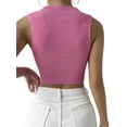 thumbnail image 4 of Coduop Women Cut Out Knit Vest,Sleeveless Turtle Neck Hollowed Tie-up Slim Fit Going Out Crop Tops, 4 of 7