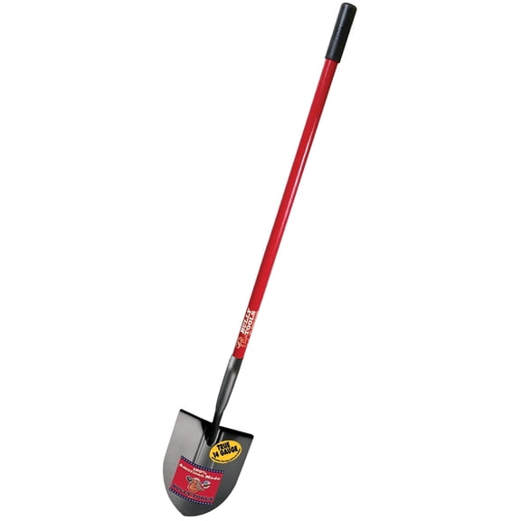 Bully Tools 82515 14-Gauge Round Point Shovel with Fiberglass Long Handle