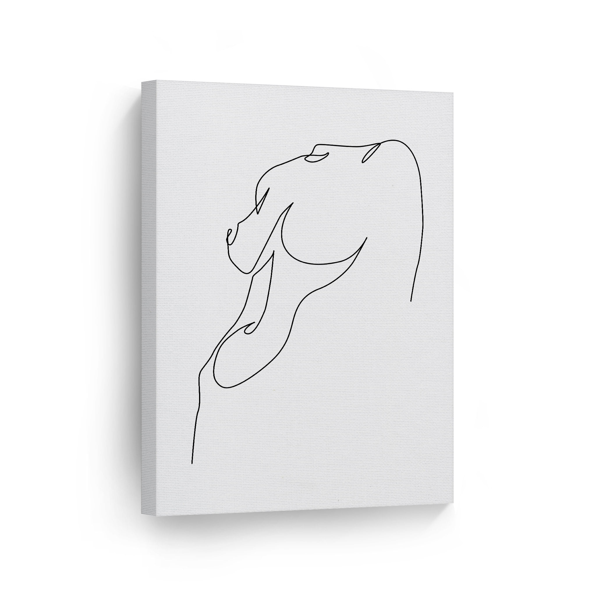 Smile Art Design Black and White One Line Minimalism Art Sexy Lady Woman Body  Drawing Painting Abstract Canvas Wall Art Print Office Living Room Bedroom  Modern Home Decor Ready to Hang